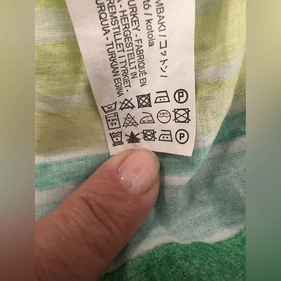 LN Zara stripe print wrap sash belt balloon sleeve top 9878/117 green large L - Picture 10 of 11